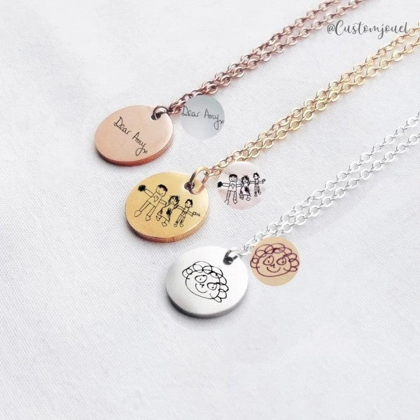 Engraved Children's Artwork Necklace