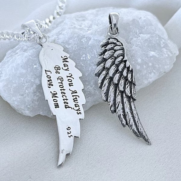 Engraved Wing Pendant