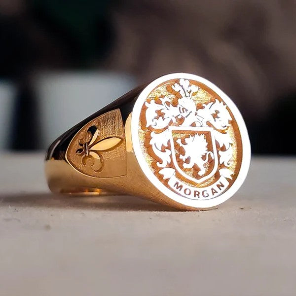 Family Crest Coat of Arms Custom Ring Gold and Silver