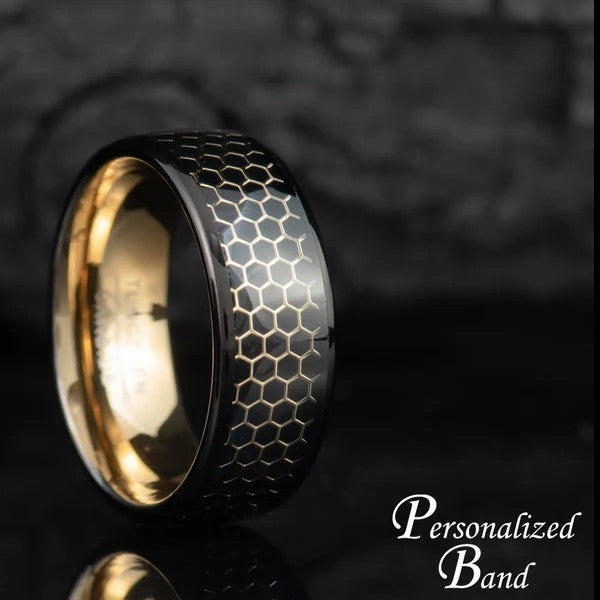 Personalized Anniversary Tungsten Ring for Men